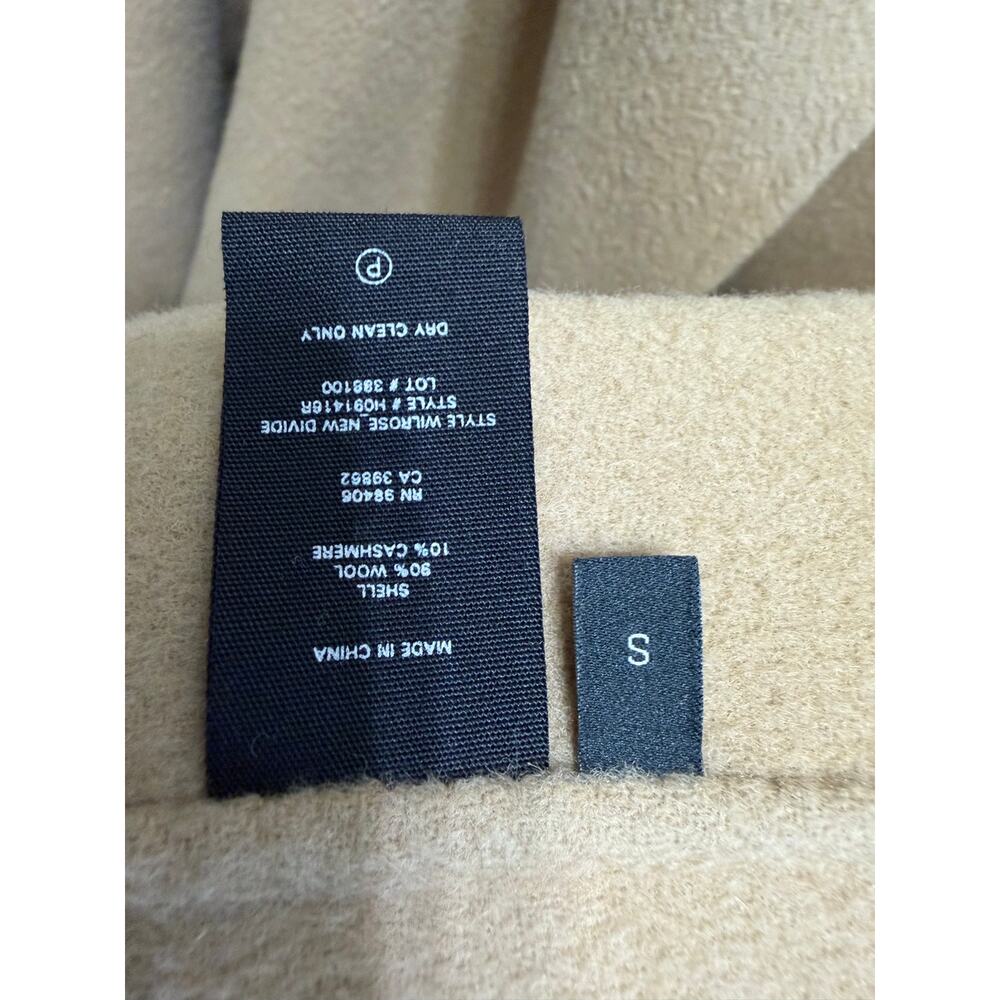 Theory Wilrose New Divide Wool Cashmere Wool Hooded Belted Wrap Coat Tan Sz S - Picture 10 of 14